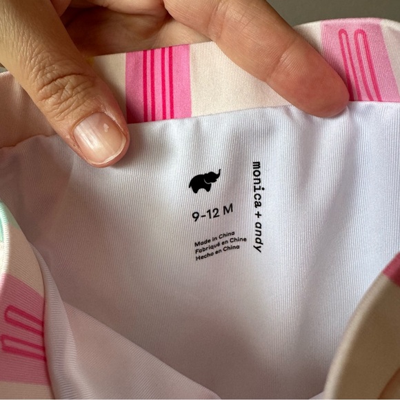 Monica + Andy Girls Pink Popsicle Long Sleeve Two Piece Swimsuit 9-12 months - Picture 9 of 12